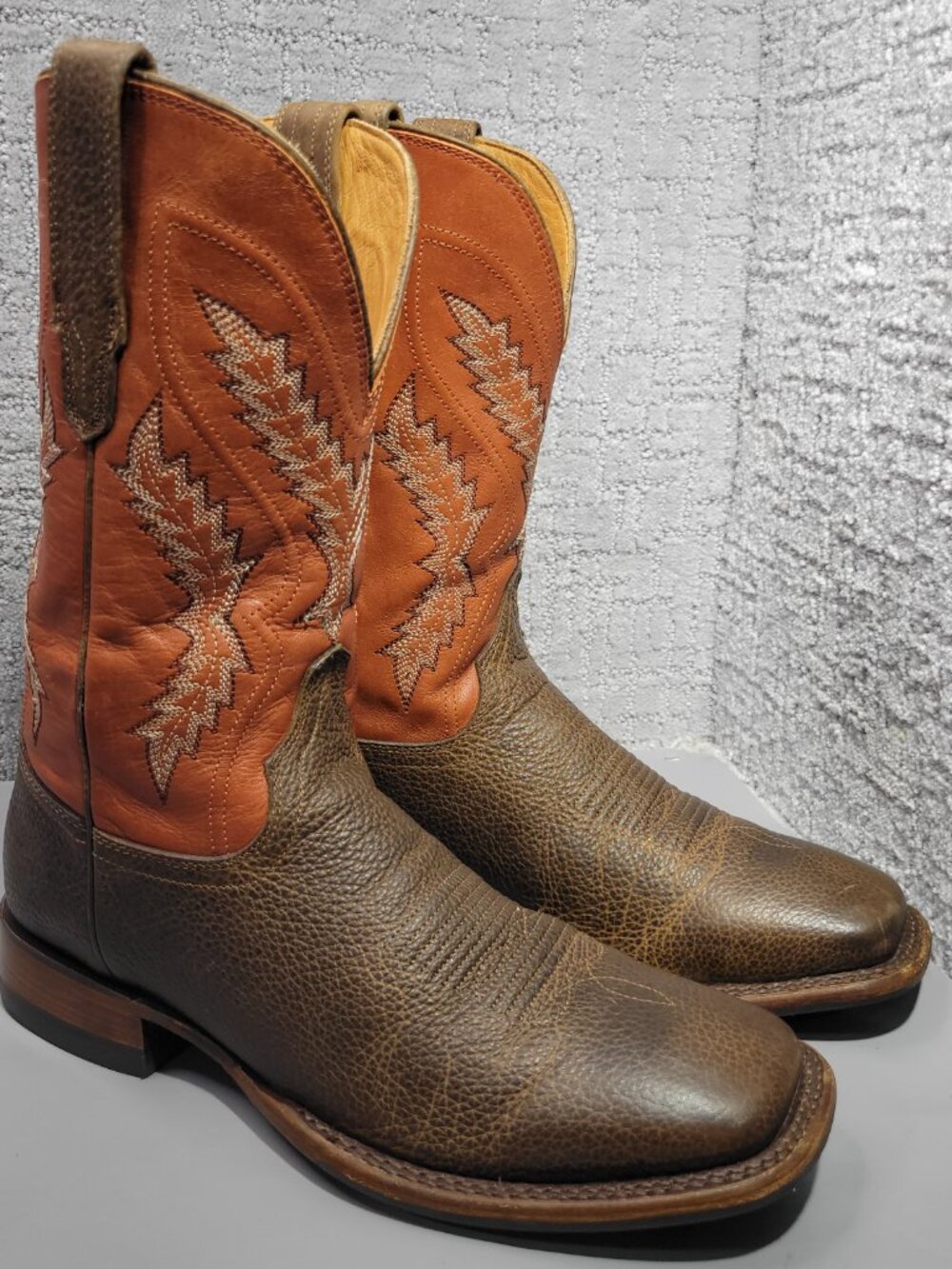 Tecovas The Doc Frontier Men's Size 11.5D Dark Chestnut & Rust Orange Boots - Picture 10 of 14
